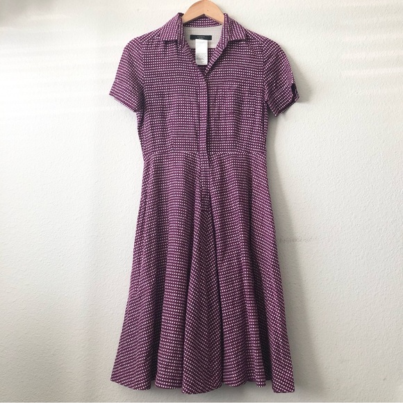Weekend Max Mara Purple and White Print Women’s Silk Blend Shirt Dress Size 2 - Picture 1 of 8